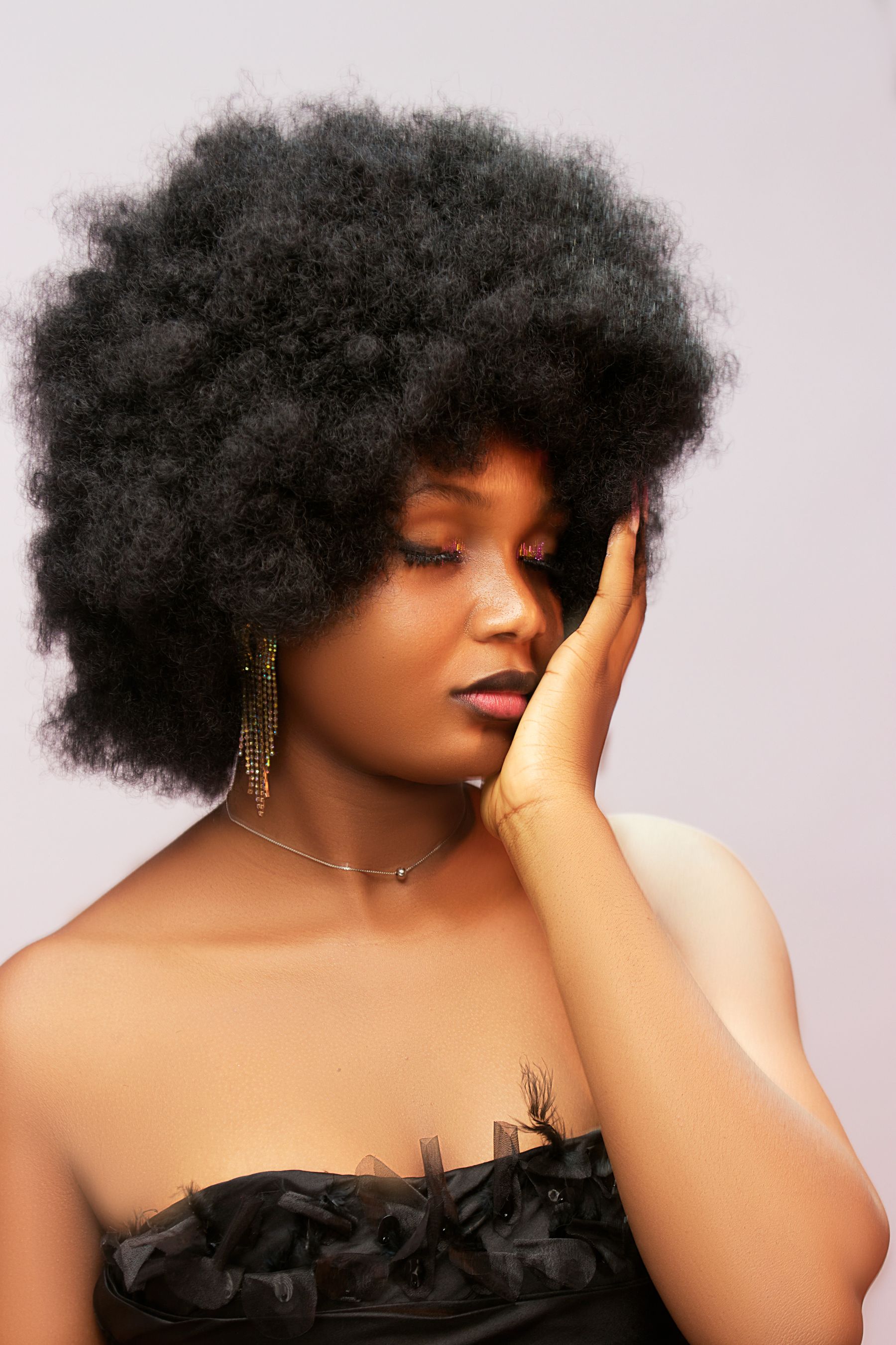 Portrait of a woman with natural afro hair